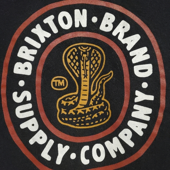 BRIXTON Brand Supply Company Crewneck Sweatshirt size medium black rattlesnake - Picture 2 of 4